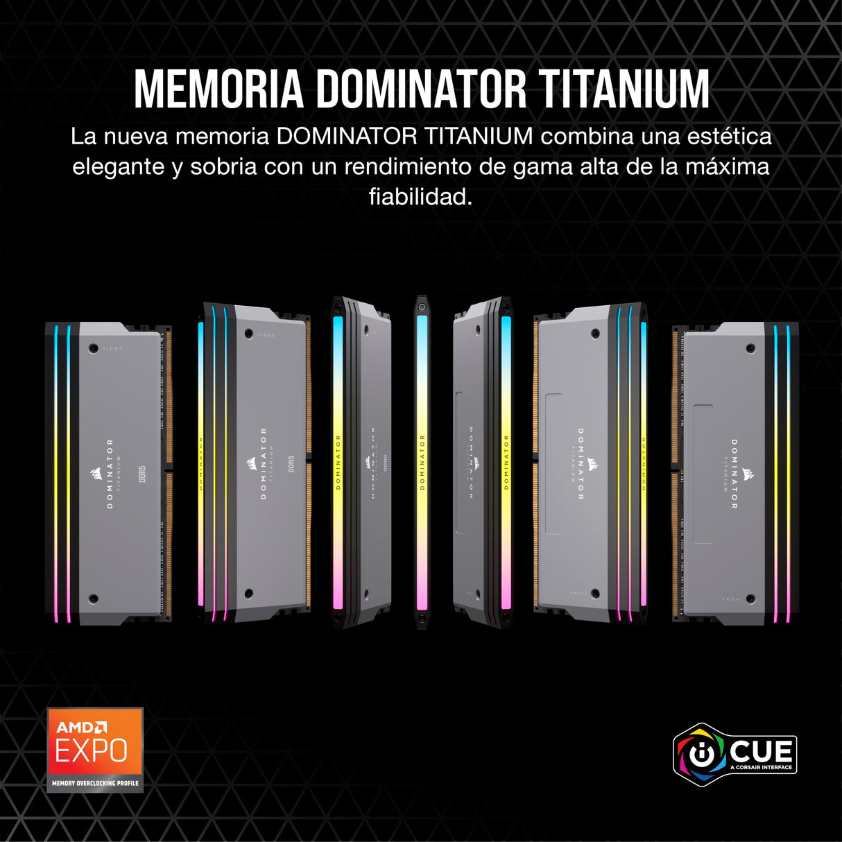 CORSAIR Dominator Titanium RGB DDR5 RAM 32GB (2x16GB) DDR5 hasta 6000MHz CL30 AMD Expo Intel XMP 3.0 Memoria de Ordenador de Sobremesa – Gris (CMP32GX5M2B6000Z30)