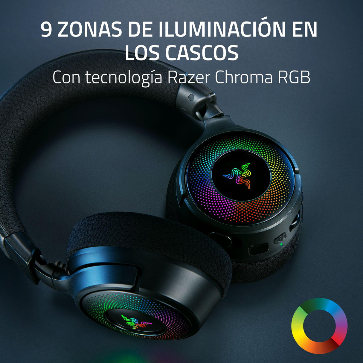 Razer Kraken V4 - Wireless Gaming Headset (3 Modes Connectivity, Triforce 40mm Drivers, 9-Zone RGB Earcup Lighting, Mix & Volume adjustments, THX Spatial Audio) Black
