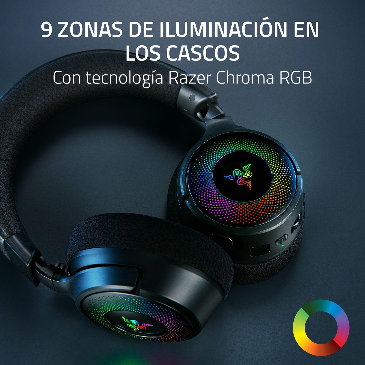 Razer Kraken V4 - Wireless Gaming Headset (3 Modes Connectivity, Triforce 40mm Drivers, 9-Zone RGB Earcup Lighting, Mix & Volume adjustments, THX Spatial Audio) Black