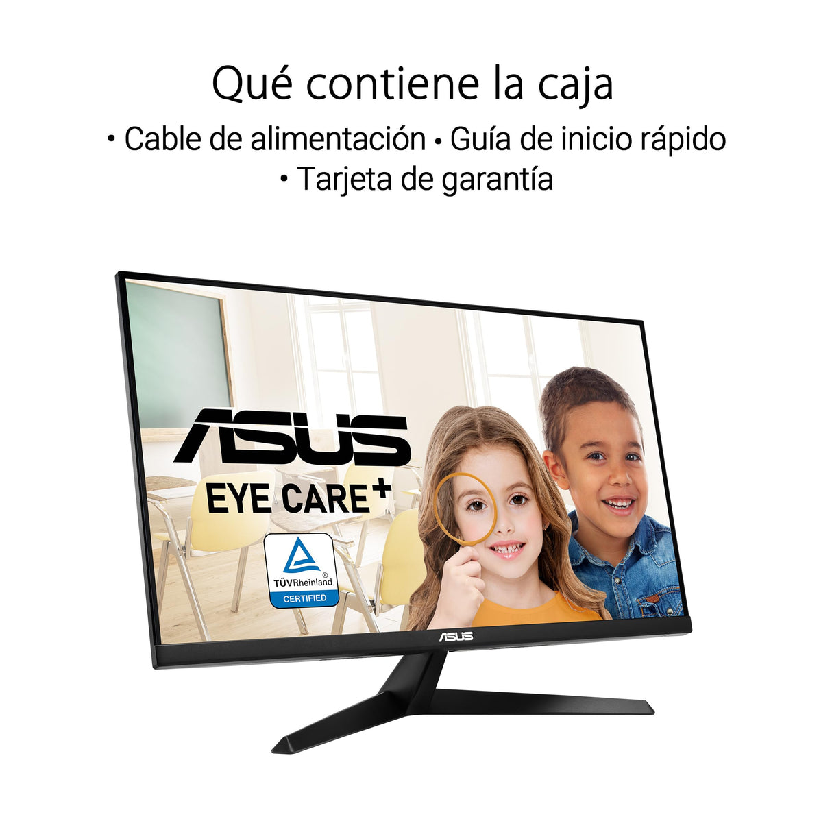 ASUS VY27UQ Monitor Eye Care de 27 Pulgadas 4K, 3840 x 2160, IPS, HDR-10, Adaptive Sync, tecnología Eye Care Plus, Filtro de luz Azul, antiparpadeo, Tratamiento Antibacteriano
