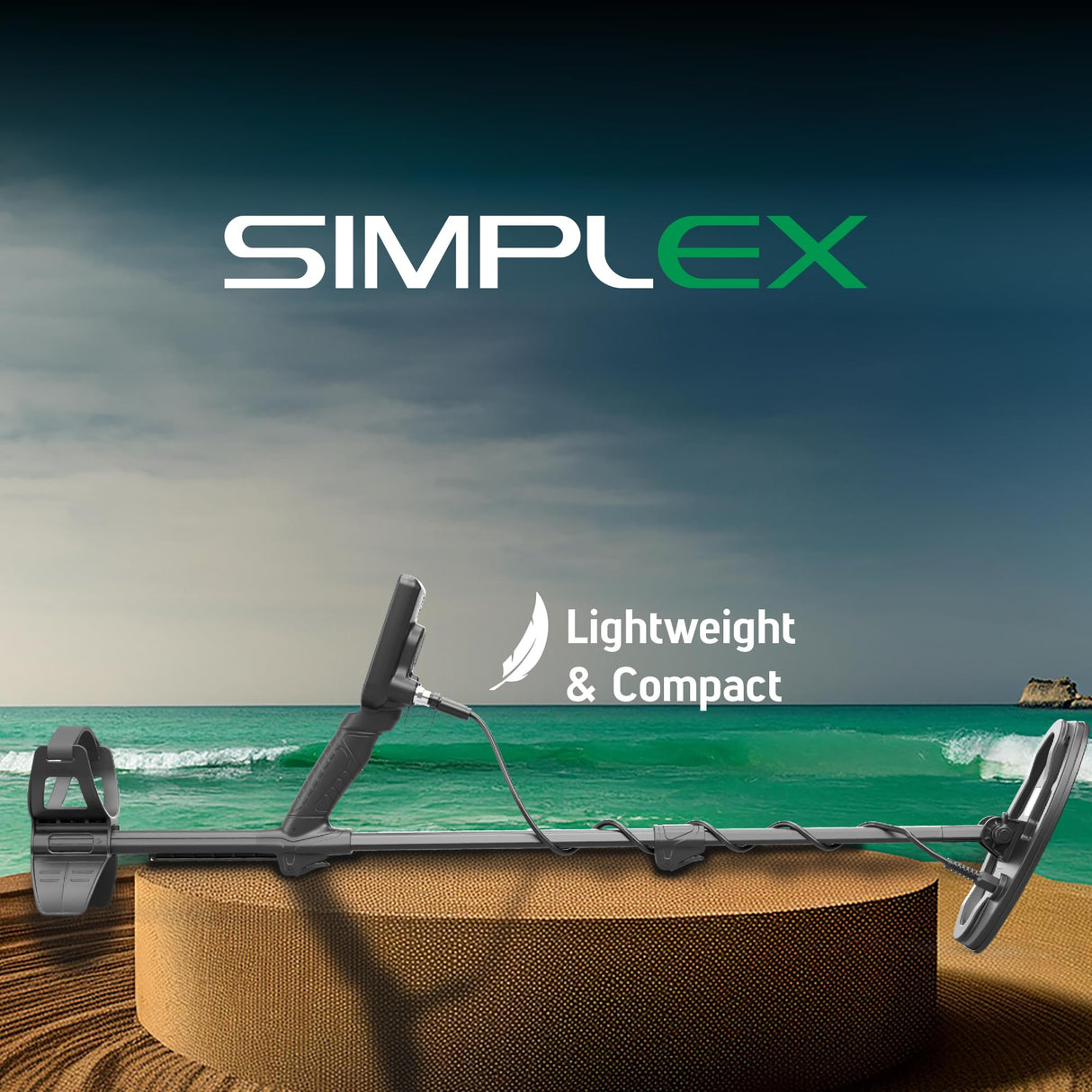 Nokta Simplex Lite - Detector de metales con bobina de búsqueda DD impermeable de 24 cm, vibración para detectar bajo el agua, playa y todos los modos de búsqueda de metales