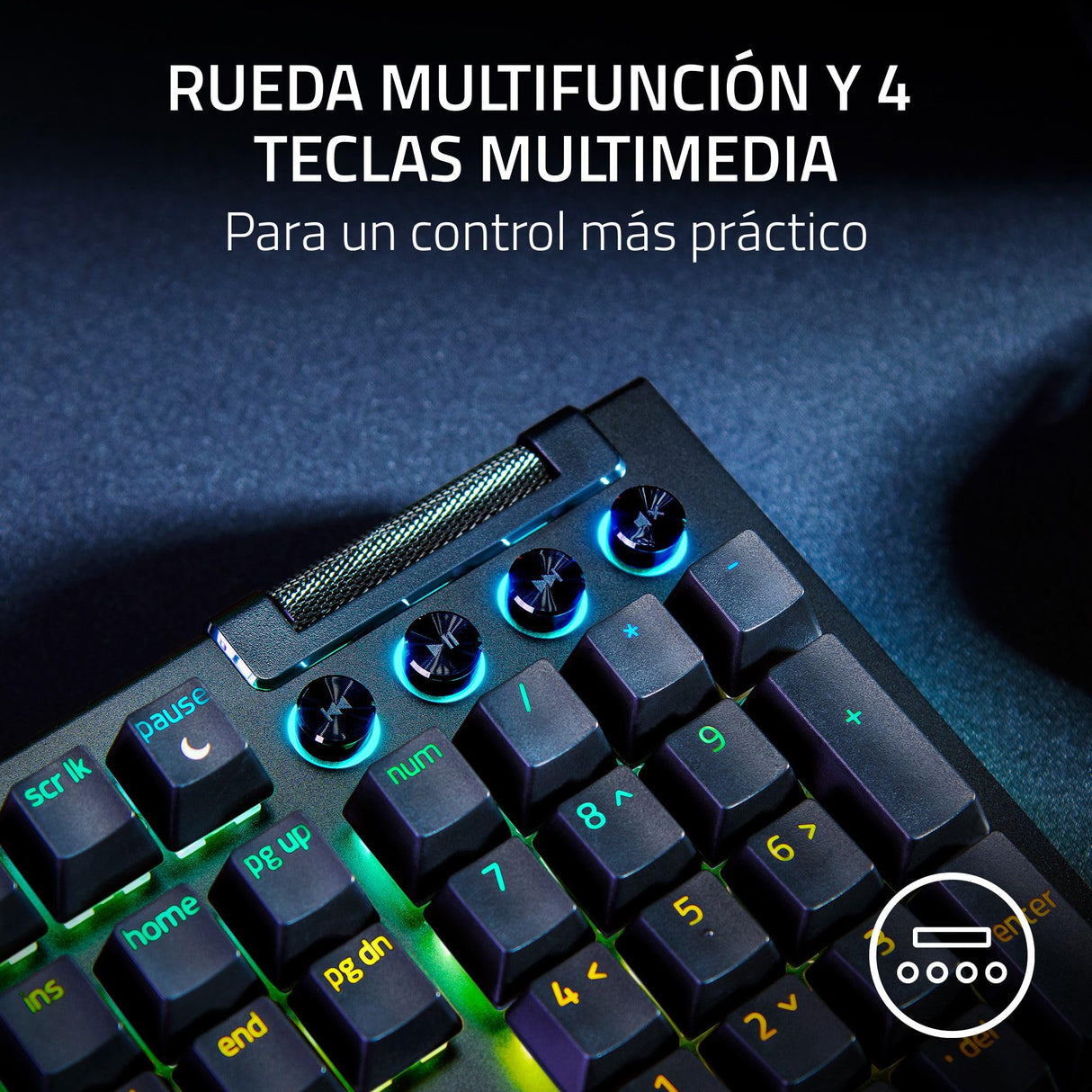 Razer BlackWidow V4 - Teclado mecánico gaming con Chroma RGB (Switches mecánicos verdes , 6 teclas macro dedicadas, ABS de doble inyección) US-Layout | Negro