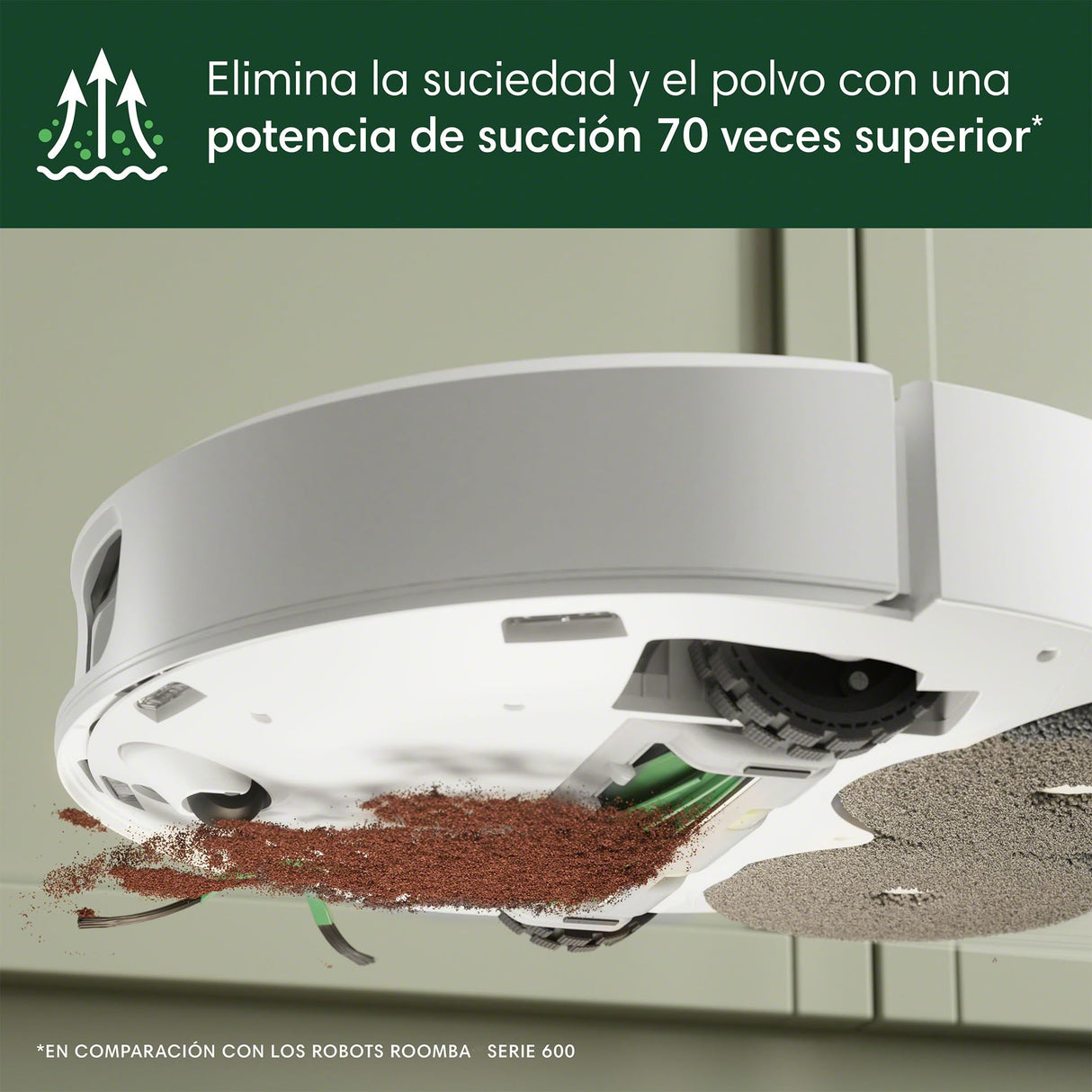 iRobot Roomba Plus 505 Combo con Base AutoWash multifunción y autolimpiable, mopas DualClean con PerfectEdge, PrecisionVision IA, Clearview Pro LiDAR, Secado Aire Caliente mopas, 75 días autovaciado_B