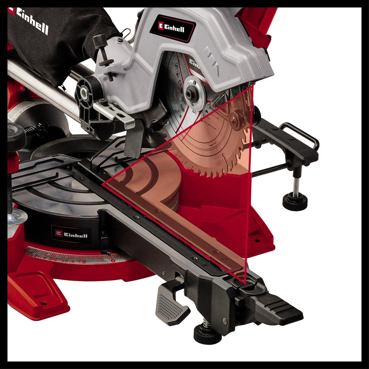 Einhell Sierra de tracción, vaivén e inglete TE-SM 8 L Dual (1800 W, hoja Ø 216 mm, ancho de corte 305 mm, profundidad de corte 65 mm, láser de línea de corte, inclinación de cabezal a ambos lados)