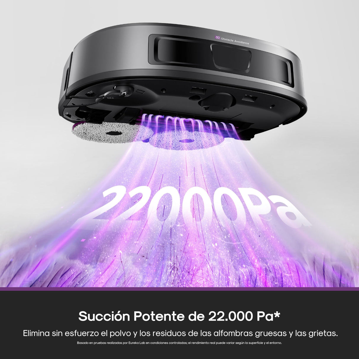 Eureka J15 EVO Ultra Robot Aspirador y Fregasuelos 22KPa con Base Multifuncional, Autovaciado & Autolimpieza, Cepillo Antienredo, Secado Aire Caliente Mopas, Limpieza de Alfombras Versátil