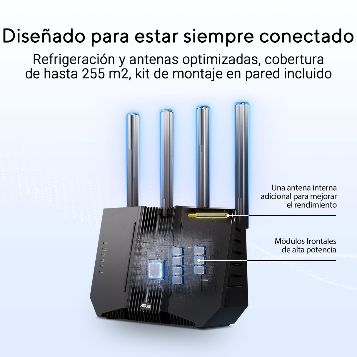ASUS RT-BE92U - Router WiFi 7 tribanda BE9700, Compatible con 320 MHz y 4096-QAM, Funcionamiento multienlace (MLO), detección AI WAN, AiMesh, Seguridad de Red y Funciones VPN, Smart Home Master