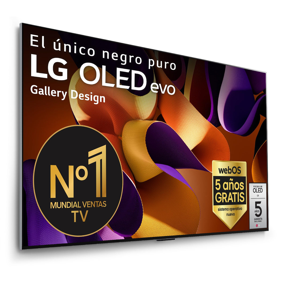 LG OLED55G45LW, 55", OLED EVO* 4K, Serie G4, Smart TV, WebOS24, Procesador a11, Dolby Vision, Dolby Atmos, webOS 24, 3840X2160,TV Gaming, 144 Hz, Integración Pared, Negro
