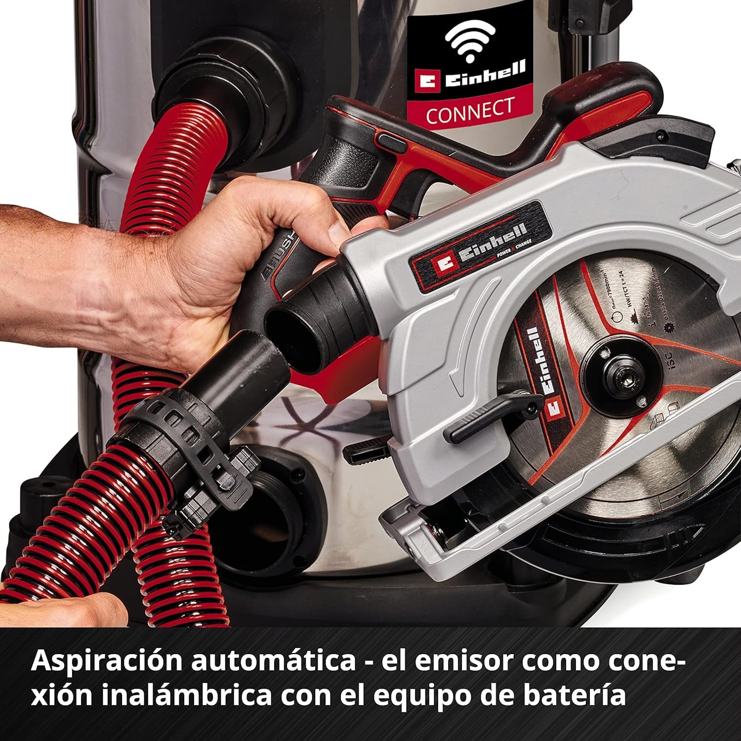 Einhell Professional Aspirador de seco-húmedo con batería TP-VC 36730 S Auto-Solo Power X-Change (iones de litio, 36 V, función de conectividad, función ECO/BOOST, sin batería ni cargador)