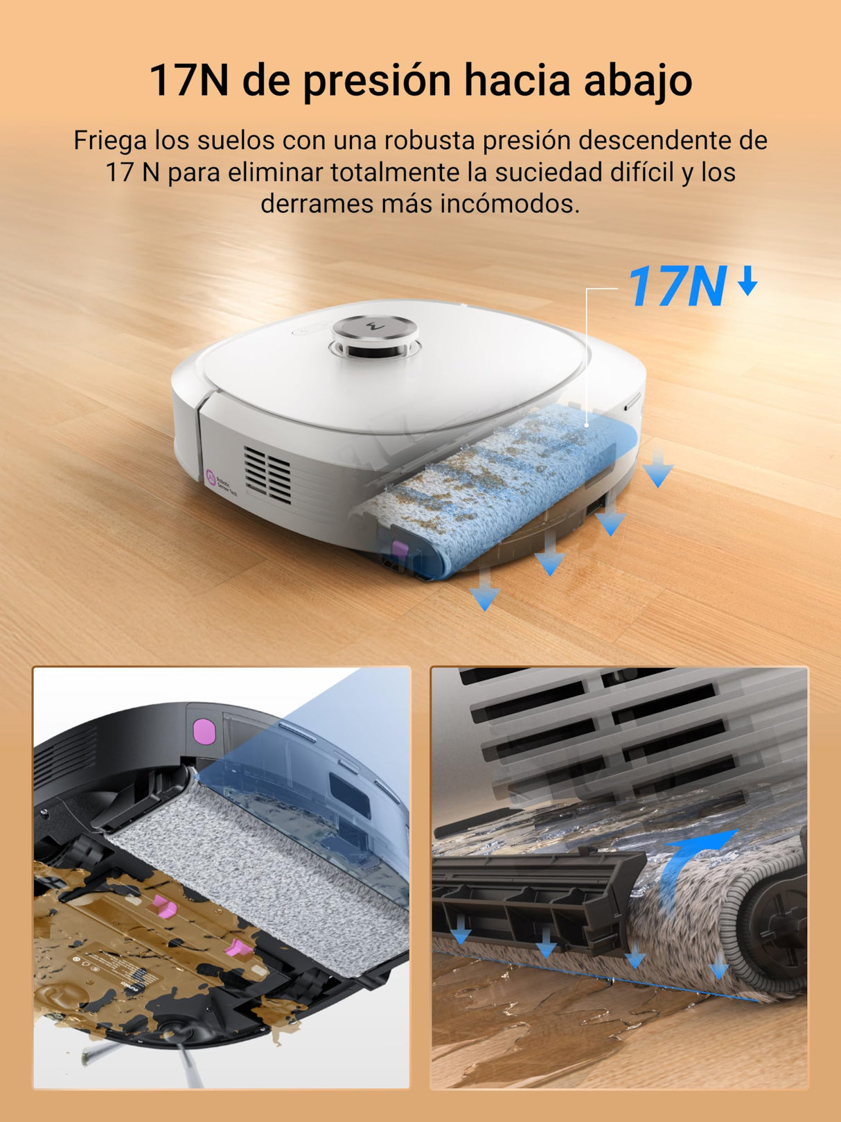 EUREKA J20 Robot Vacuum Cleaner and Floor Mop, 8000Pa Suction, Auto Drying Mop Design, Obstacle Avoidance, Carpet Detection, Self-Cleaning Base Station, Voice Control