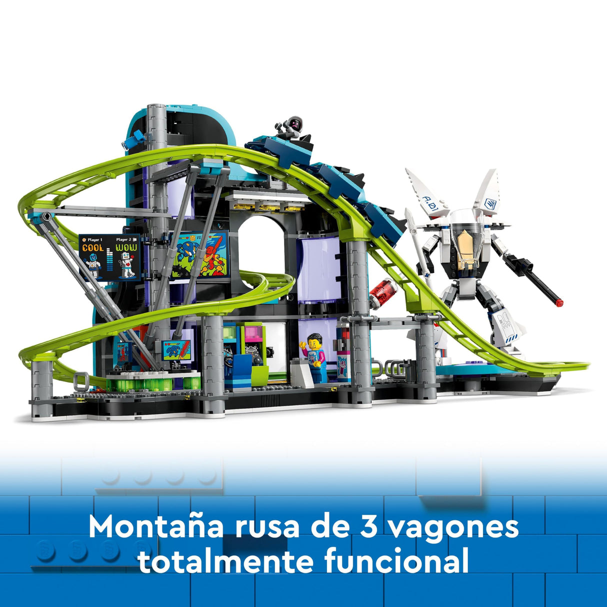 LEGO City Montaña Rusa de Robot World de Juguete para Parque de Atracciones con 8 Minifiguras, Regalo para Niños y Niñas de 8 Años o Más, Juego Creativo de Aventuras 60421