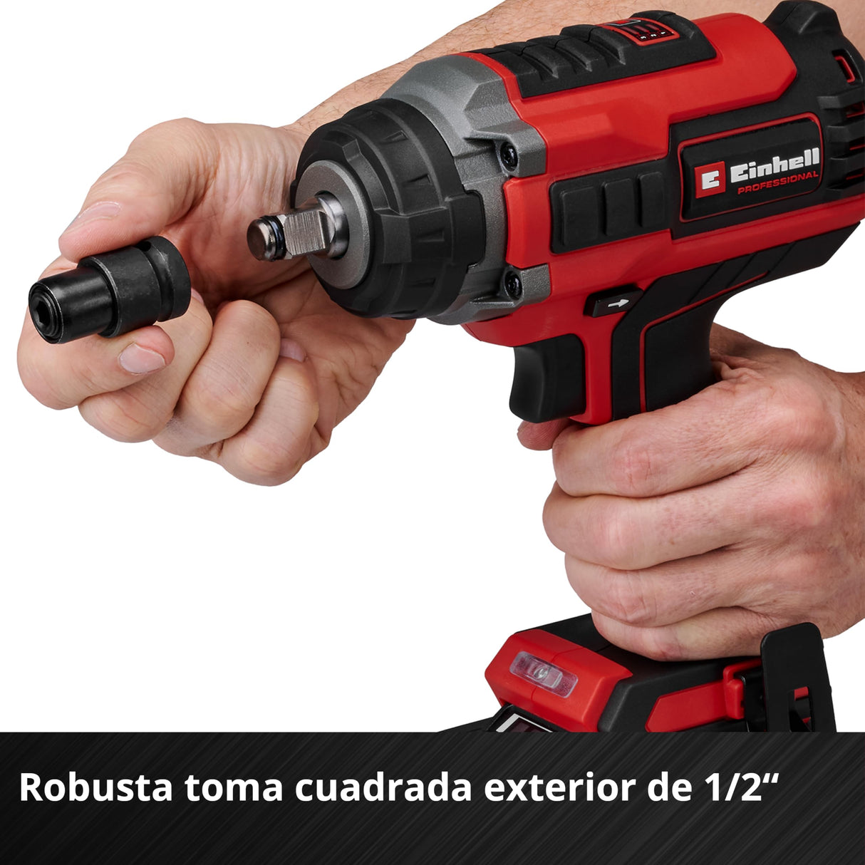 Einhell Professional atornillador de impacto con batería IMPAXXO 18/450 (1x4,0Ah) Power X-Change (18 V, 450 Nm, brushless, alojamiento cuadrado exterior, incl. batería 4 Ah, cargador, juego de llaves)