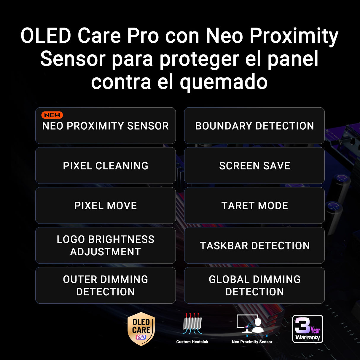 ROG Strix OLED XG27ACDMS - Monitor Gaming de 27", QD-OLED de 1440p, 280Hz, 0,03ms, disipador, Neo Proximity Sensor, Brillo Uniforme, G-Sync, 99% DCI-P3 y DisplayWidget Center