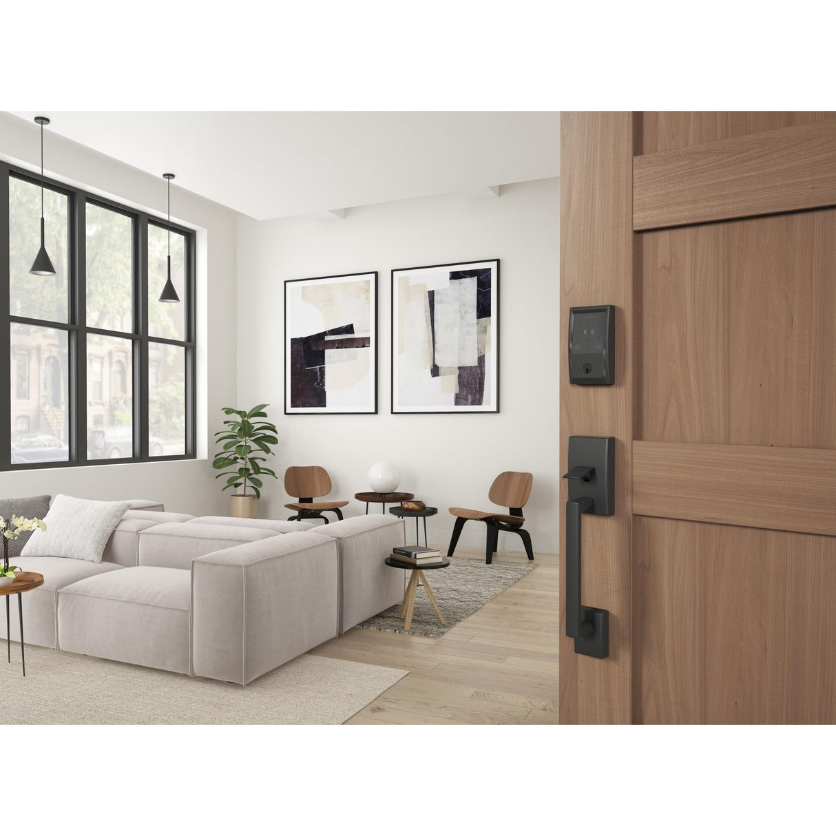 SCHLAGE BE499WB CEN 622 Encode Plus - Cerradura inteligente con WiFi, color negro mate