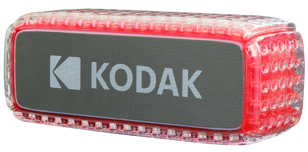 KODAK - Altavoz Bluetooth Impermeable IPX6, Sonido Potente de 8 W, iluminación RGB, duración de 5 Horas, conexión Bluetooth V5.0 - Rojo