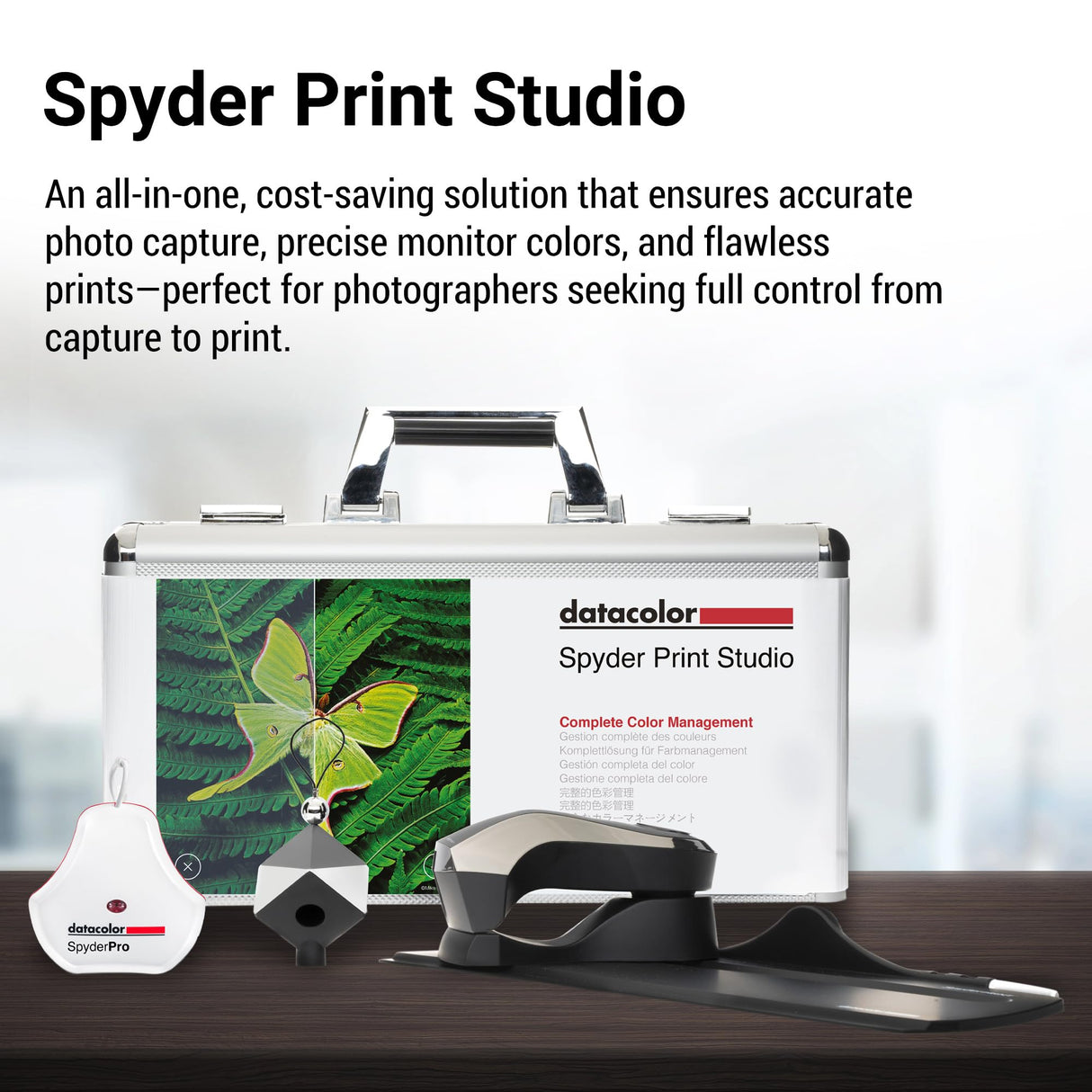 Datacolor Spyder Print Studio Kit - Incluye Spyder Print, SpyderPro, Spyder Cube - con maletta metálica - Gestión Completa del Color de fotografías, Desde la Captura hasta la edición y la impresión