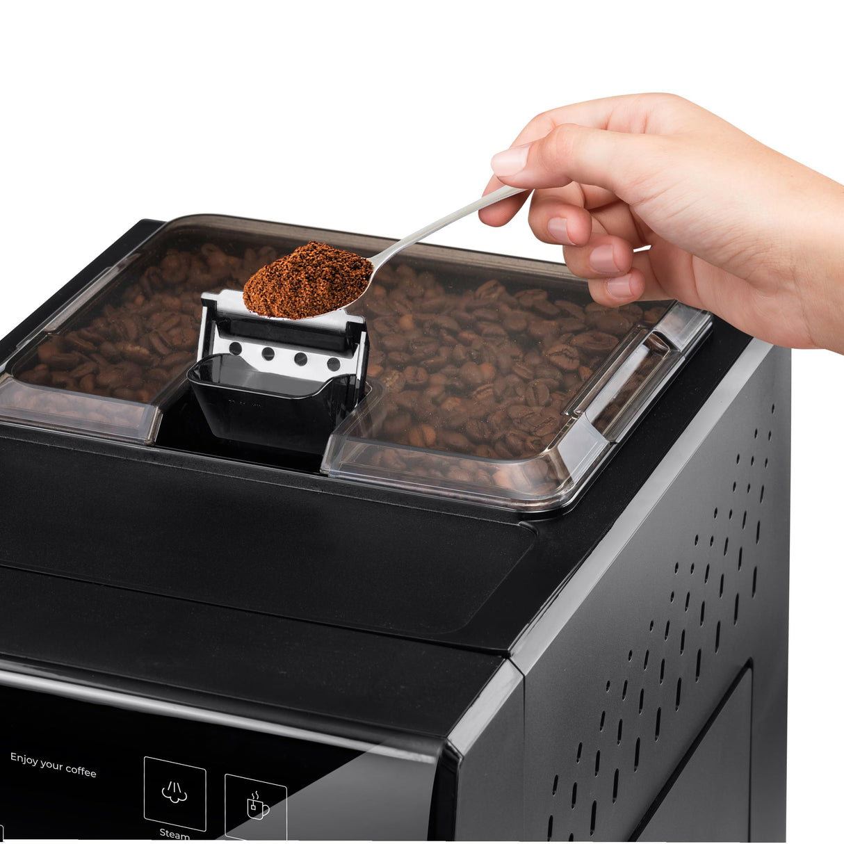 Ufesa Supreme Barista Cafetera Superautomática con 20 Bares, Panel Táctil, Molinillo Incorporado, Tecnología Patentada, Grosor del Café Ajustable, 1550W, Fabricada en España