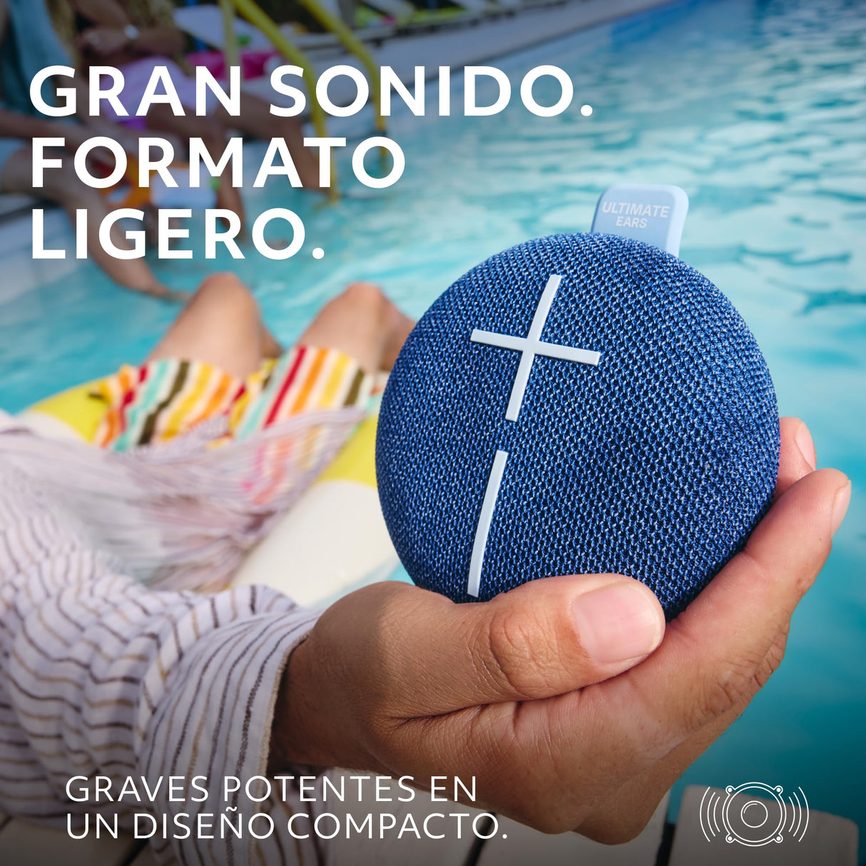 Ultimate Ears MINIROLL, Altavoz Bluetooth Resistente al Agua y ultraportátil, Graves potentes, IP67 a Prueba de Polvo, Radio de acción de 40 m (Majestic Blue)
