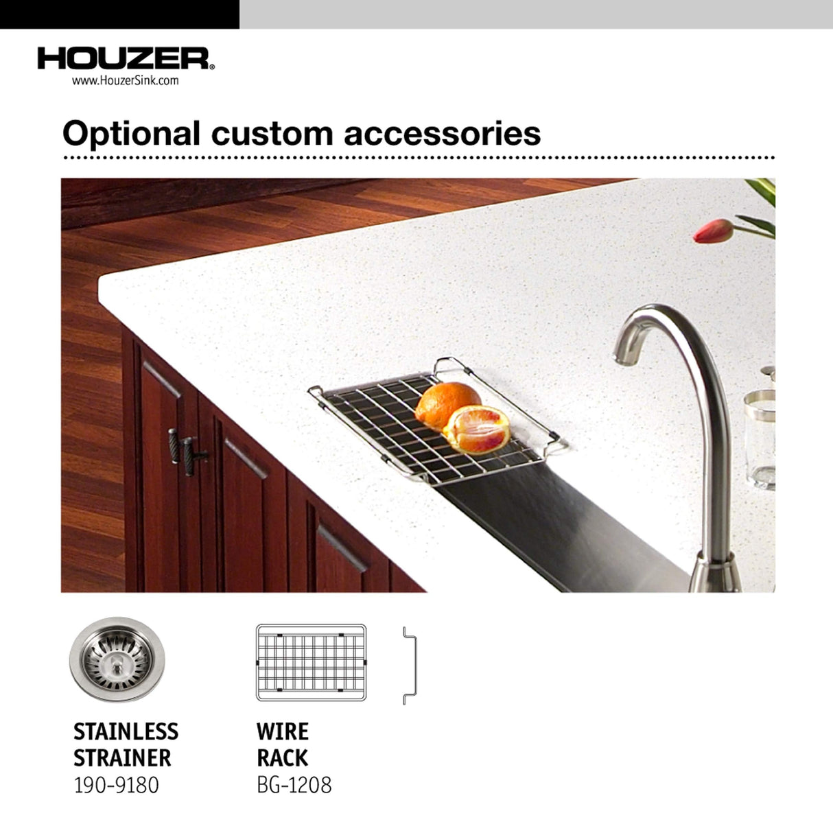 Houzer Contempo - Fregadero de acero inoxidable para fregadero, CTB-2385