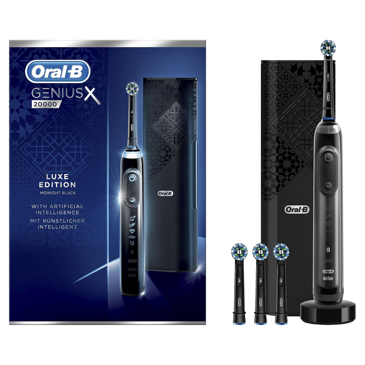 Oral-B Genius X 20000 Luxe Edition - Cepillo de Dientes Eléctrico Negro con Tecnología de Braun