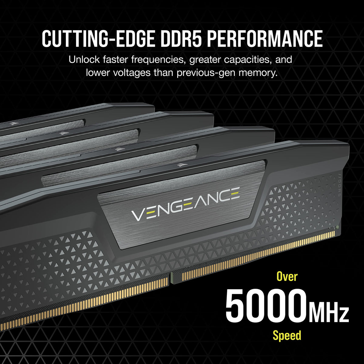 Corsair Vengeance DDR5 64GB (2x32GB) 6200MHz C32 Optimizada para Intel Memoria (Regulación de Voltaje a Bordo, Perfiles XMP 3.0 Personalizados, Formato Compacto, Disipador de Calor de Aluminio) Negro
