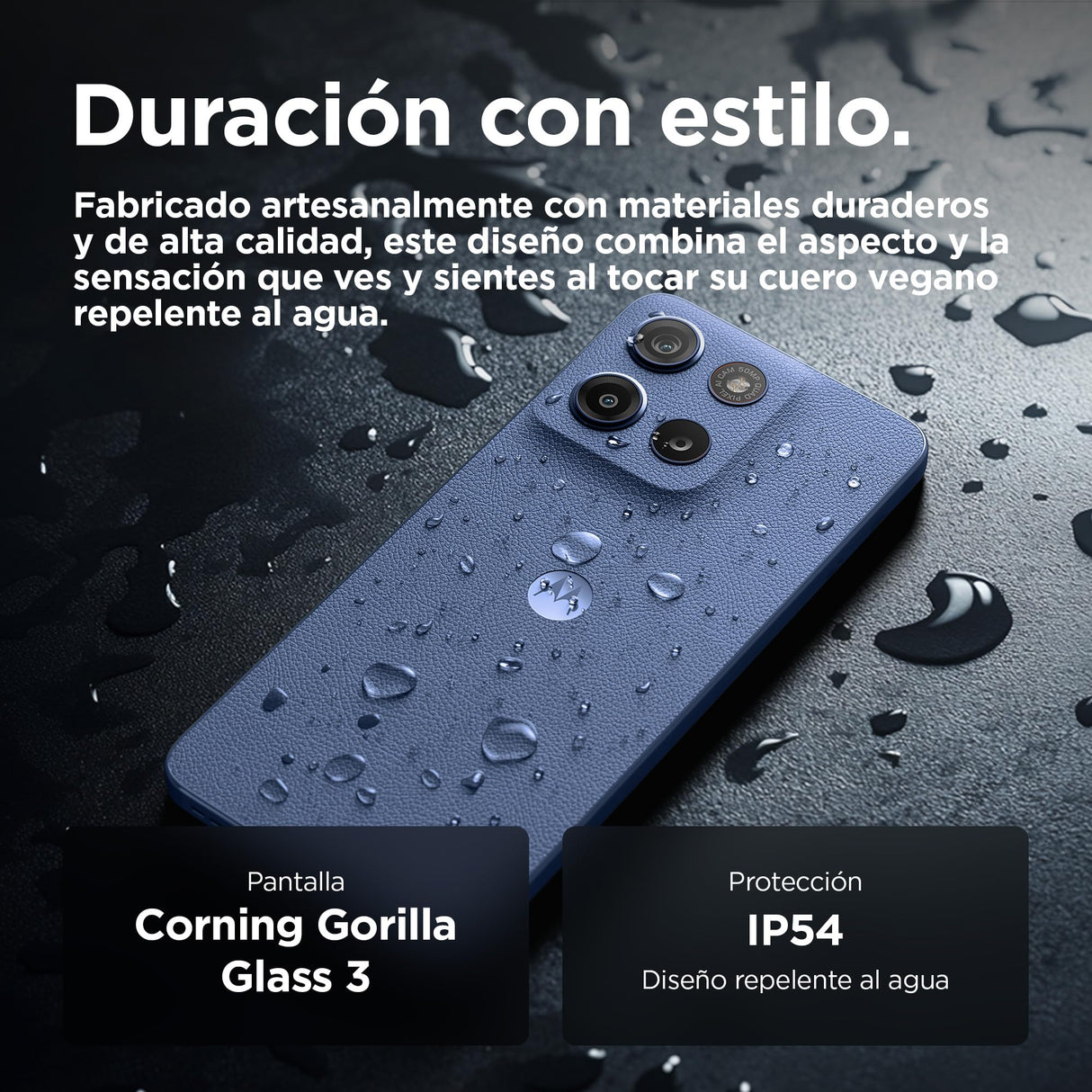 Motorola Moto g15 24GB (8G+16GB RAM Boost)/256GB Azul, España, Pantalla de 6.72'' FHD+, Sistema de cámaras de 50 MP y Objetivo Ultra Gran Angular, Batería 5200 mAh, Carga TurboPower, Soft Luxe