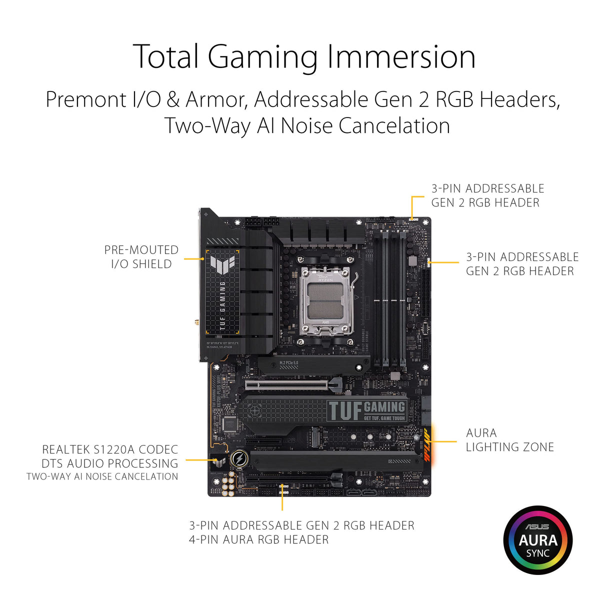 ASUS TUF Gaming X670E-PLUS WiFi 6E Socket AM5 (LGA 1718) Ryzen 7000 ATX Placa Base para Juegos (16 Niveles de Potencia, PCIe® 5.0, Memoria DDR5, Cuatro Ranuras M.2, LAN de 2.5 GB, USB 4, Aura RGB L,