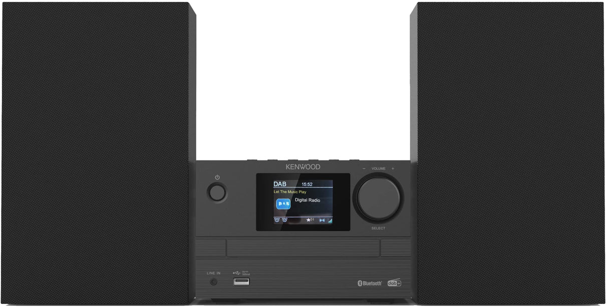 Microcadena HiFi Kenwood M-525DAB con CD, USB, Dab+ y Bluetooth Audio- Streaming. Color: Antracita