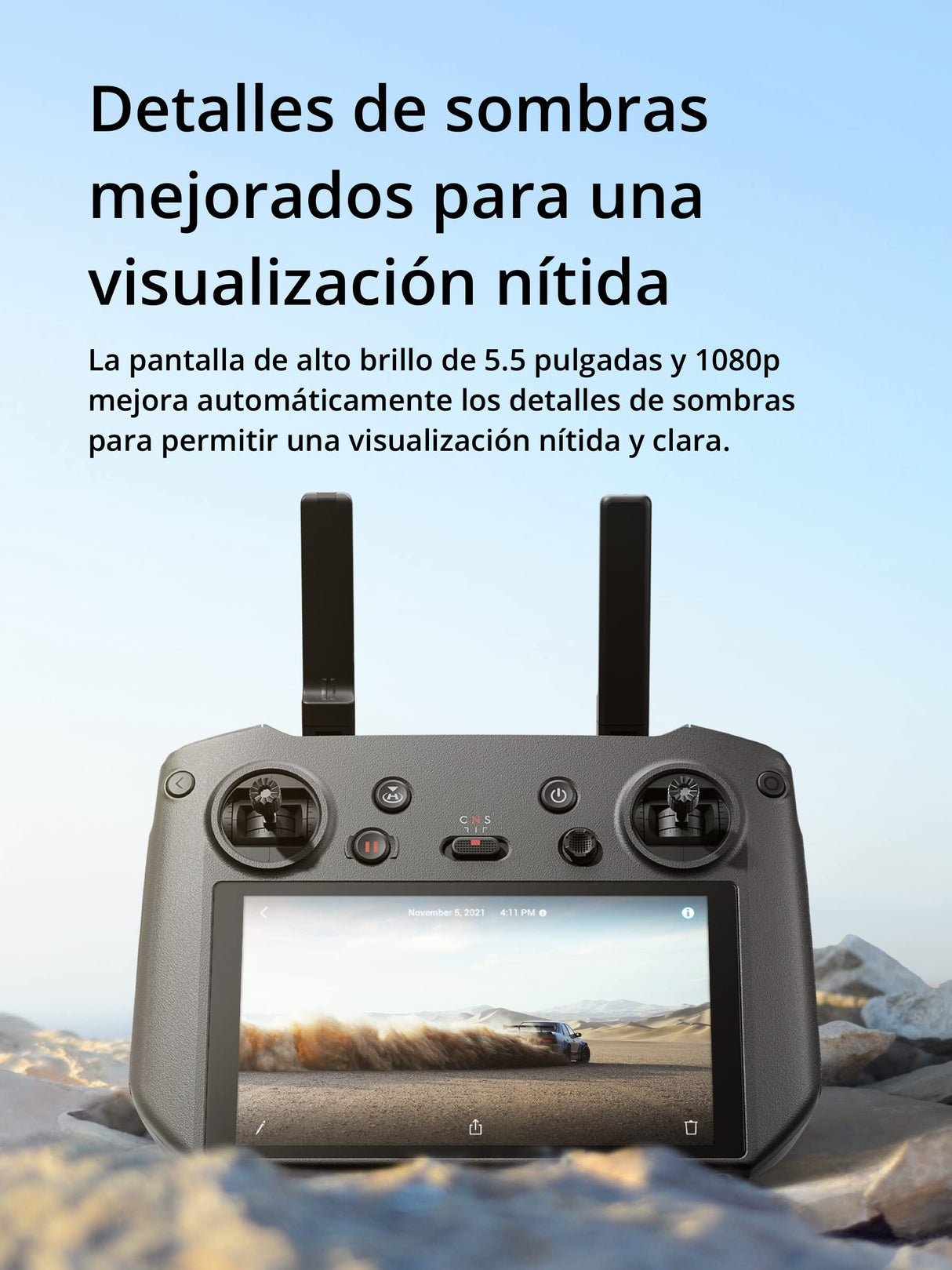 DJI RC Pro - Control Remoto de Alto Rendimiento para DJI Mavic 3 Classic, DJI Mavic 3, DJI Mavic 3 Cine, DJI Mini 3 Pro, DJI Air 2S, Alcance de transmisión de 15 km, Ideal para Uso en Exteriores