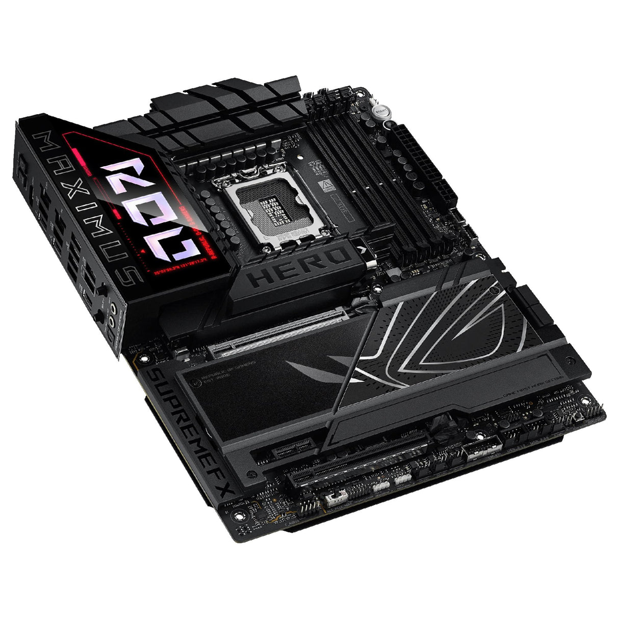 ASUS ROG Maximus Z890 Hero - Placa Base ATX, 22+1+2+2 etapas de Potencia, DDR5, PCIe 5.0 Compatible con GPU de última generación, Seis M.2, WiFi 7, overclocking AI, PCIe Q-Release Slim