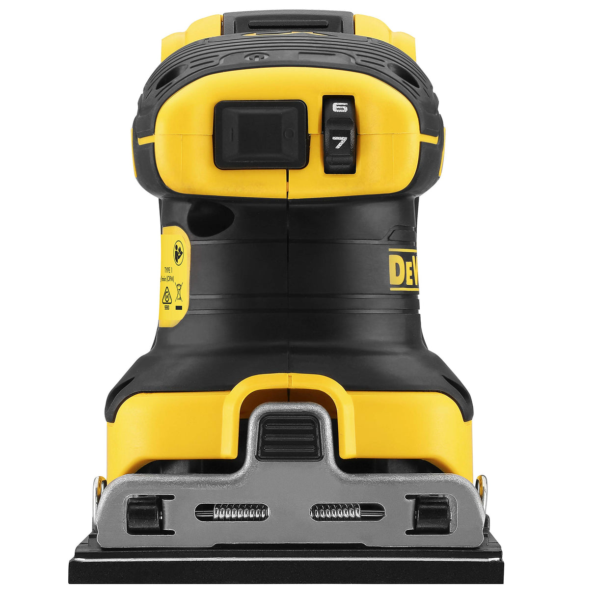 DEWALT DCW200NT-XJ - Lijadora Orbital XR 18V, 7 Velocidades, Sin cable, Motor sin escobillas, Bolsa para el polvo, Maletín TSTAK II, Sin Cargador/batería