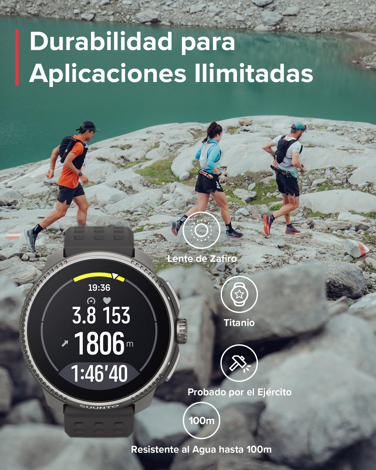 SUUNTO Race Reloj Deportivo - Smartwatch Exteriores, Pantalla AMOLED Brillante De 1,43" Con Cristal De Zafiro, Corona Cómoda y Botones De Control, GPS De Doble Frecuencia, Larga Duración De La Batería