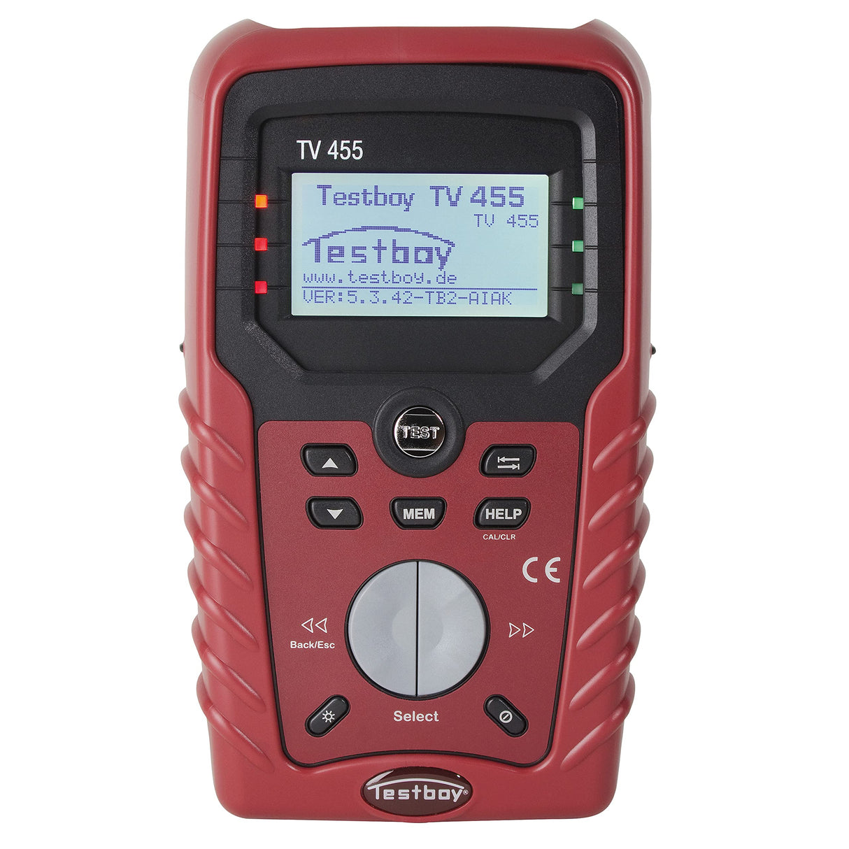 Testboy TV 455 comprobador de instalaciónes según DIN VDE 0100-600 (interfaz USB y software para PC, calibración de líneas de medición integrada, protocolo ZVEH, prueba de RCD TIPO B), rojo/negro