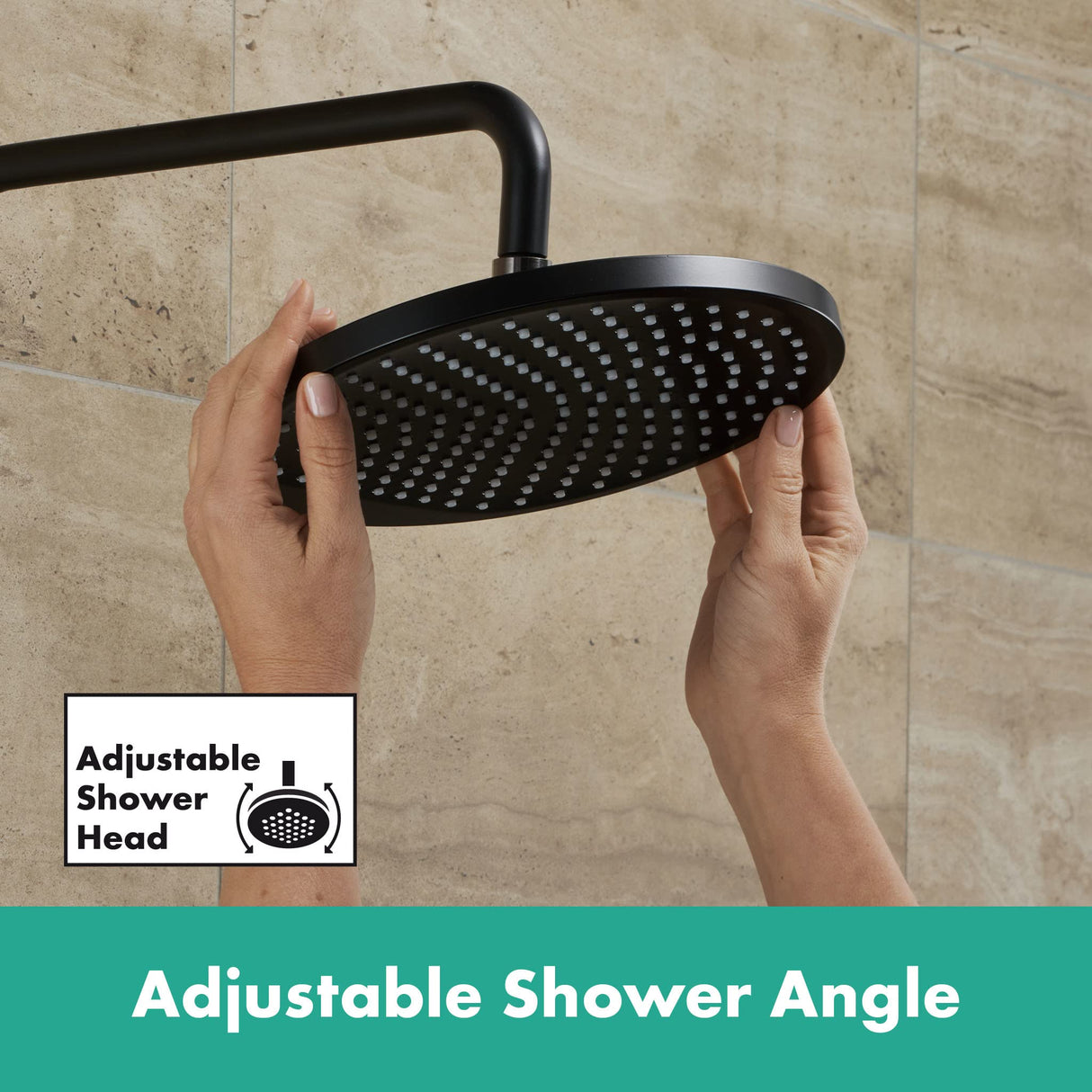 hansgrohe Vernis Blend Sistema de ducha con termostato 240 1 tipo de chorro, negro mate, 26426670