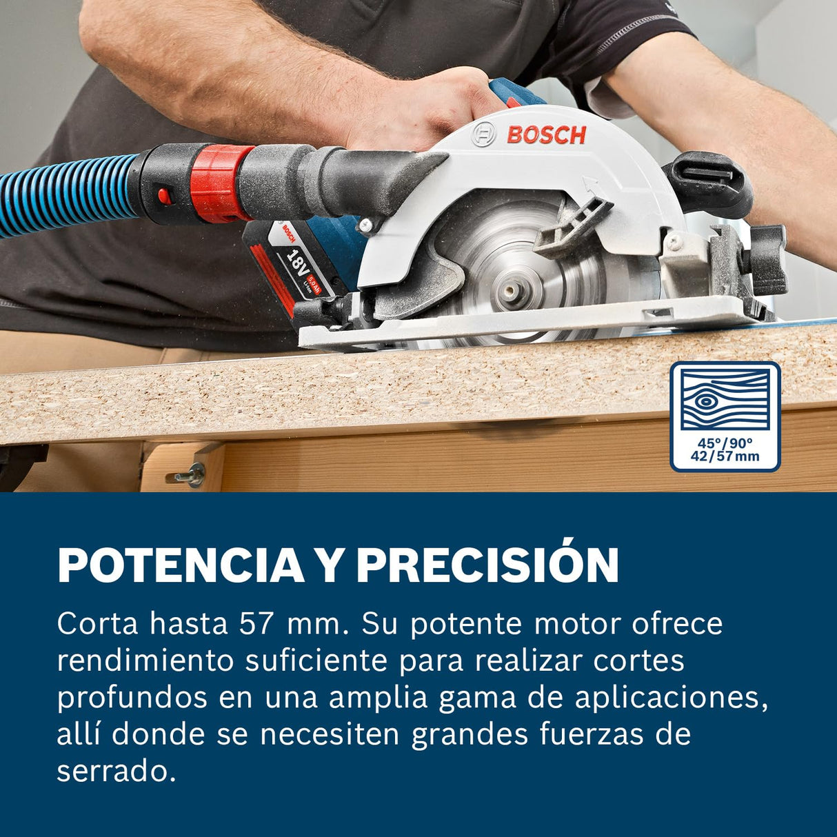 Bosch Professional 18V System GKS 18V-57 G - Sierra circular a batería (disco Ø 165 mm, sin batería, en L-BOXX)