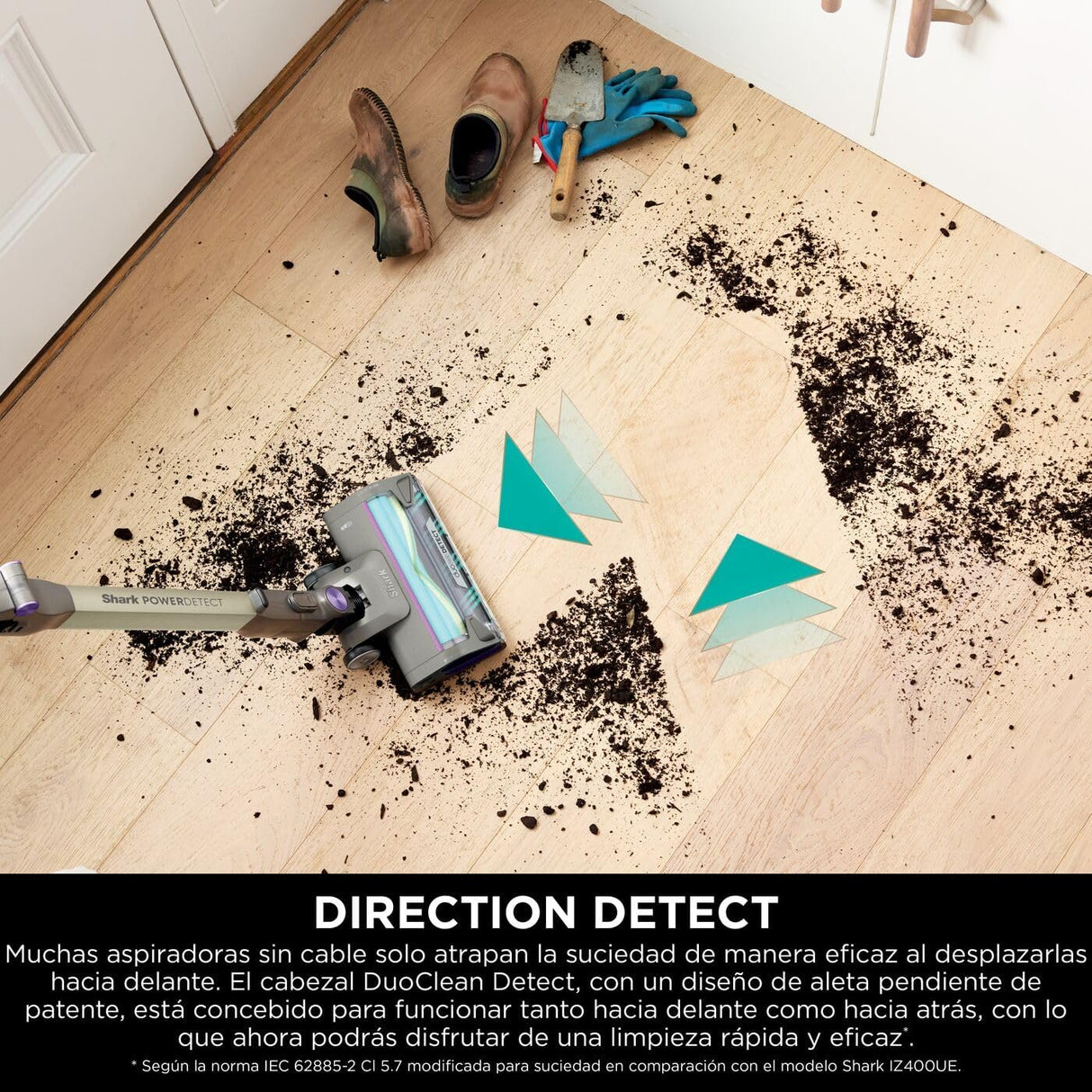 Shark PowerDetect Clean&Empty Aspiradora sin cable, DuoClean Detect, limpieza inversa, base de autovaciado de 2 l, Anti-Hair Wrap Plus, autonomía de 70 min,cepillos multisuperficie, gris, IP3251AMZEUT
