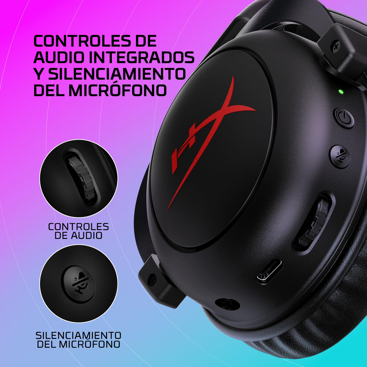 HyperX Cloud II Core Wireless - Auriculares gaming para PC, DTS Headphone:X audio espacial, almohadillas viscoelásticas, Negro