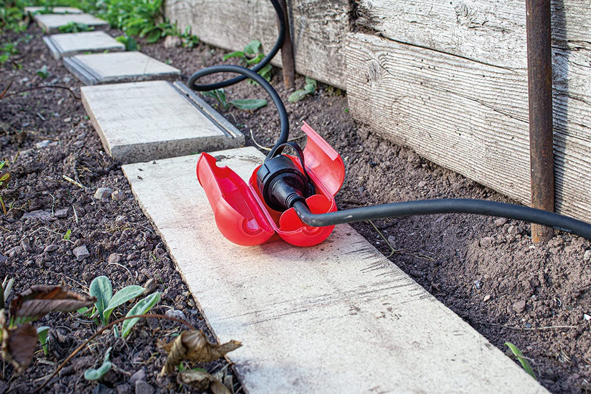 as - Schwabe alargador de Cables 50 m H05RR-F 3G1,5 - Cable de extensión 230 V / 16 A / 3.500 W - con Tapa de protección - Resistente al Polvo y a Las Salpicaduras IP44 - Negro, 60365