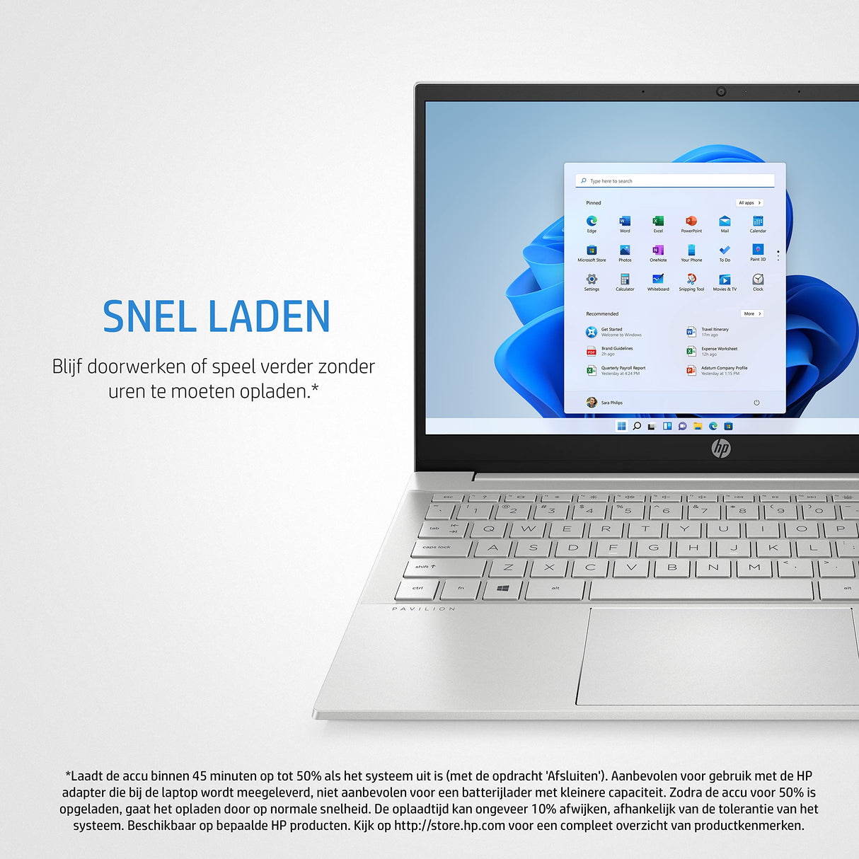 HP Pavilion, 15,6 Pulgadas Full HD Antiglare Slim IPS, Ryzen 5-5625U, 8GB RAM, AMD Radeon Integrated Graphics, 512GB SSD, Windows 11 Home, 15-eh2651nd, Zilver