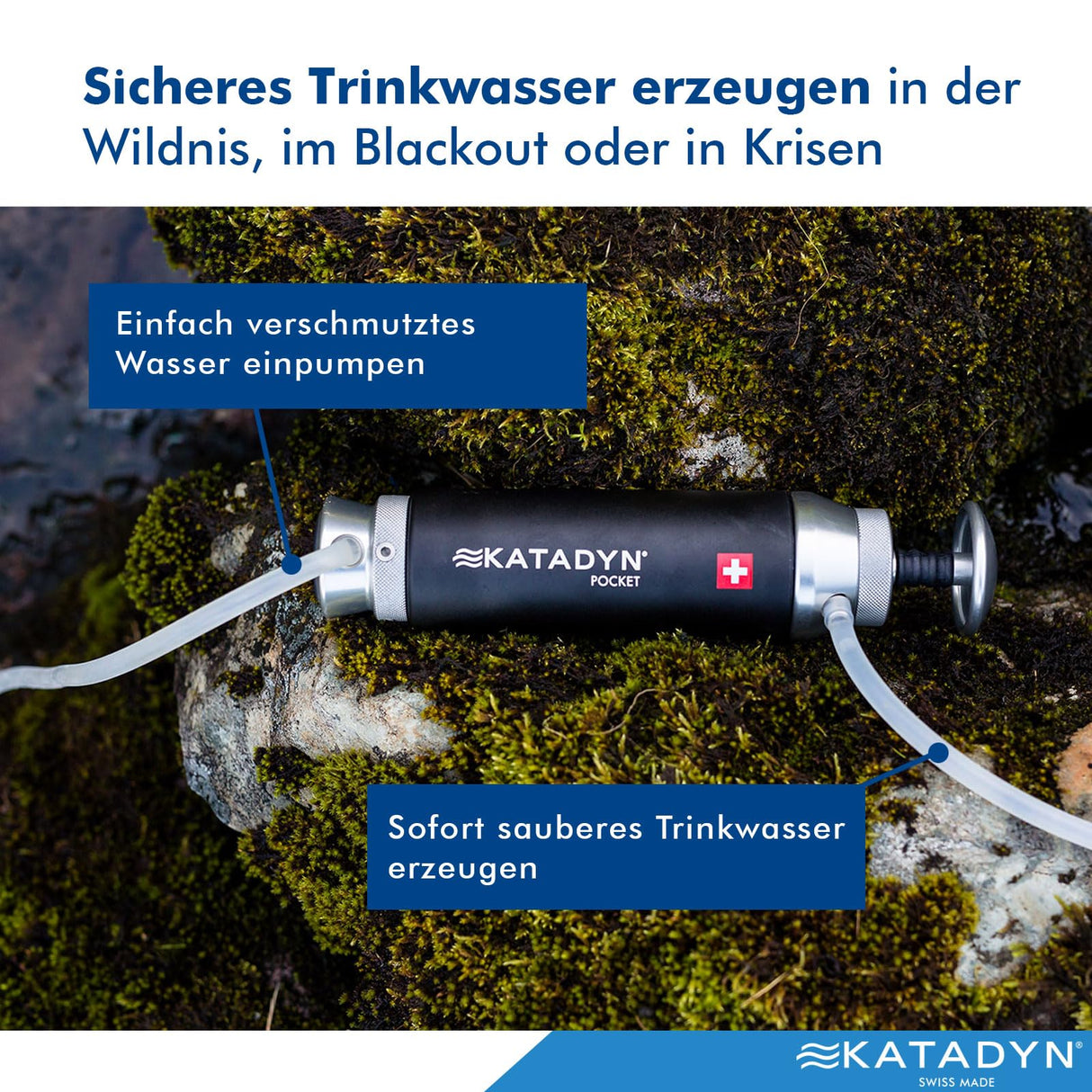 Katadyn Tratamiento Aire Libre de la Serie de filtros de Agua tácticos de Bolsillo 8020425, Negro