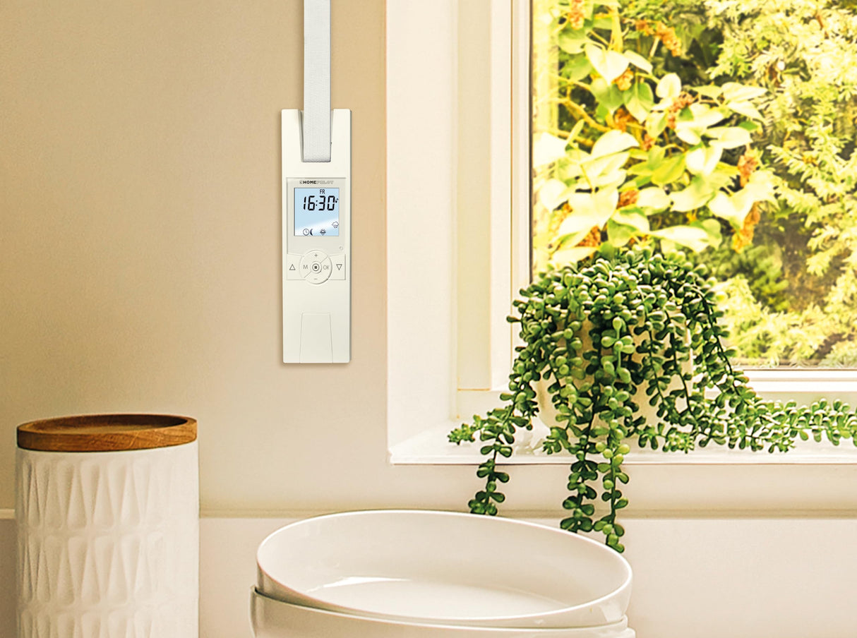 HOMEPILOT - Enrollador cinta RolloTron Premium Smart | Motor eléctrico con pantalla para control cómodo persianas. Accesorio Smart Home - ¡compatible instalaciones posteriores! Capacidad carga: 45 kg