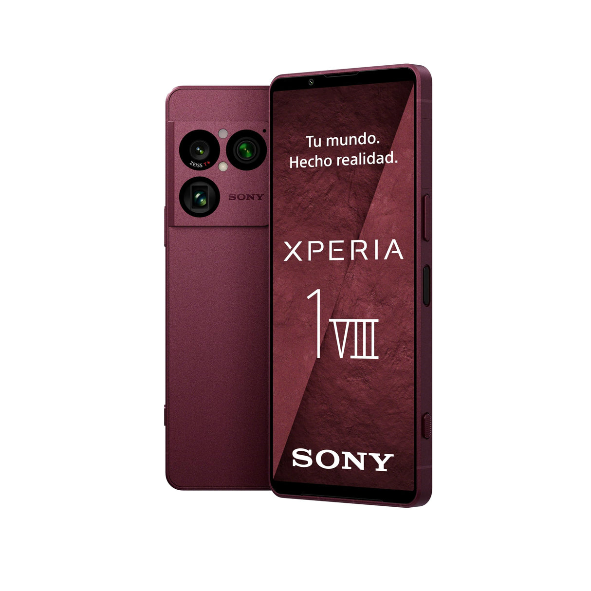 Sony Xperia 1 VIII - Pantalla OLED HDR FHD+ de 6,5" 19,5:9 120Hz, Triple cámara con Nuevo teleobjetivo, Xperia AI, Batería 2 días, Audio 3,5 mm, Dual SIM, Rojo Granate