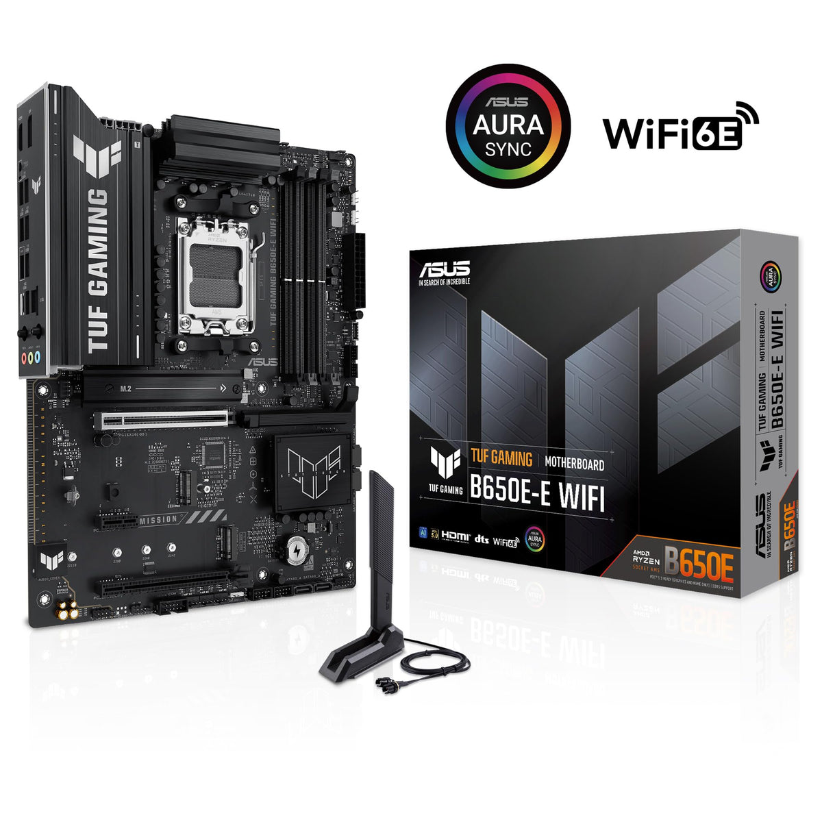 ASUS TUF Gaming B650E-E WiFi - Placa Base AMD B650 ATX, 8+2+1 etapas de Potencia 80A, DDR5, PCIe 5.0, M.2, Wi-Fi 6E, Ethernet 2,5 GB, DisplayPort, HDMI, USB Tipo-C, BIOS Flashback, Aura Sync