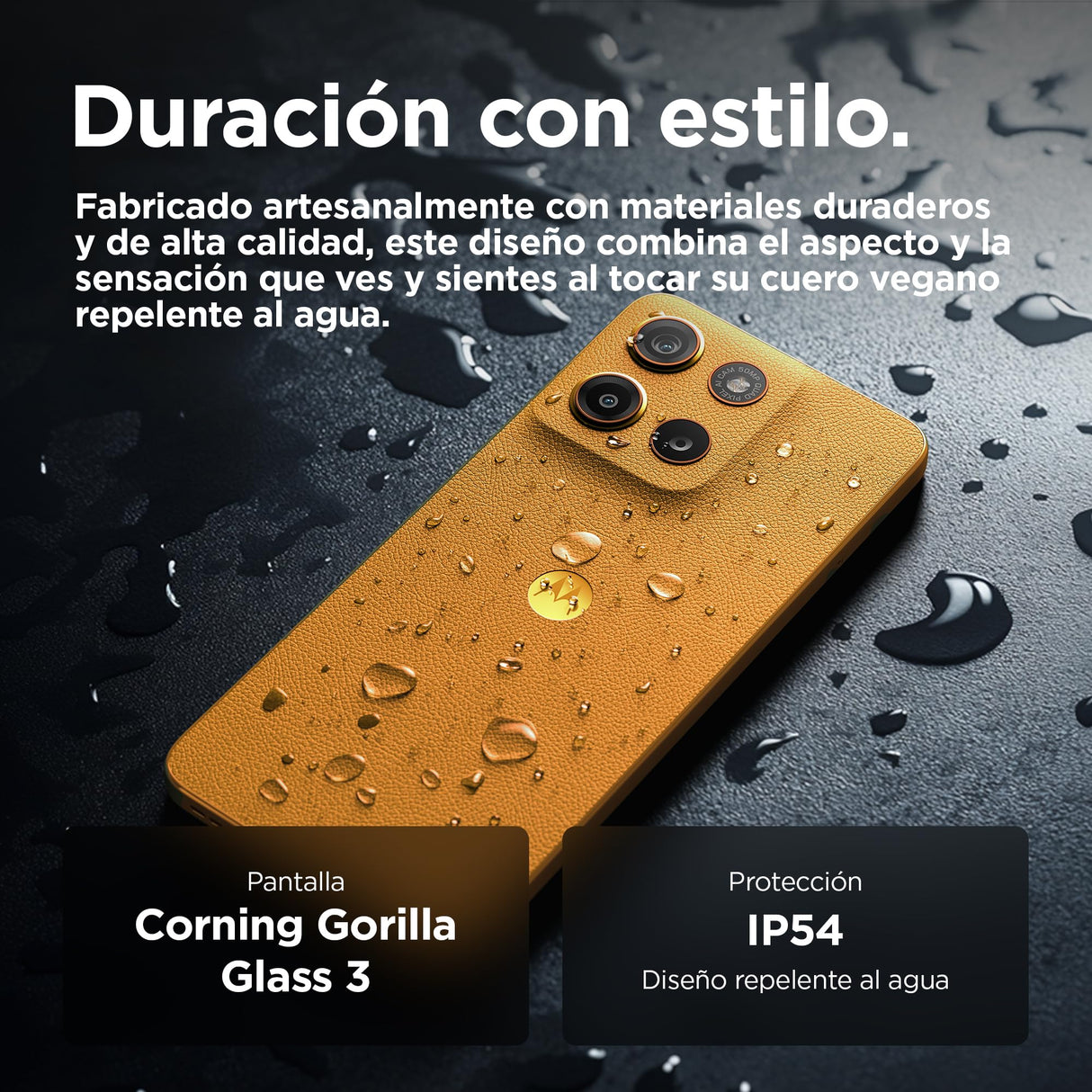 Motorola Moto g15 12GB (4GB+8GB RAM Boost)/128GB Naranja, España, Pantalla de 6,72” FHD+, Sistema de cámaras de 50 MP y Objetivo Ultra Gran Angular, Batería 5200 mAh, Carga TurboPower, Soft Luxe