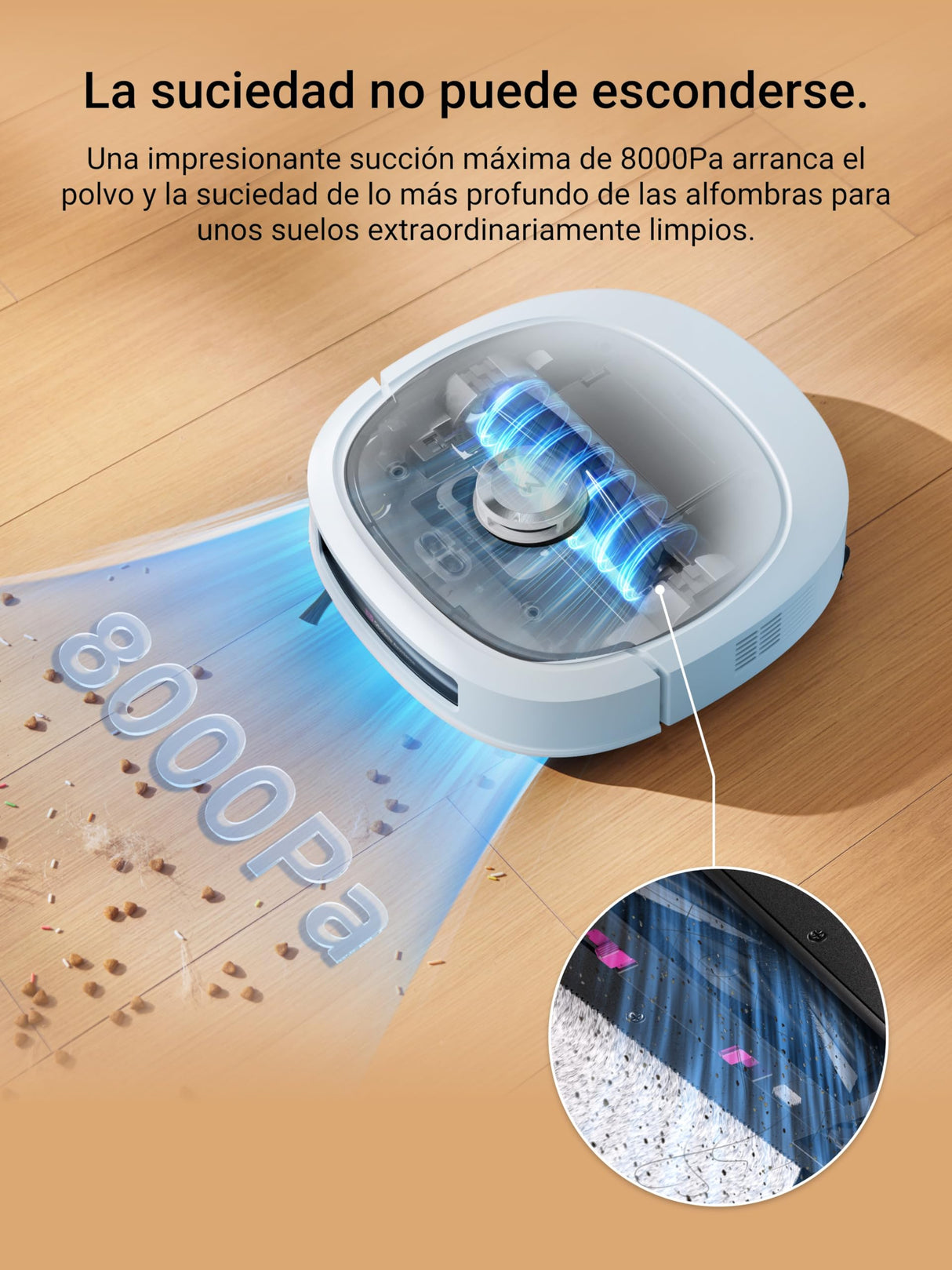 EUREKA J20 Robot Vacuum Cleaner and Floor Mop, 8000Pa Suction, Auto Drying Mop Design, Obstacle Avoidance, Carpet Detection, Self-Cleaning Base Station, Voice Control