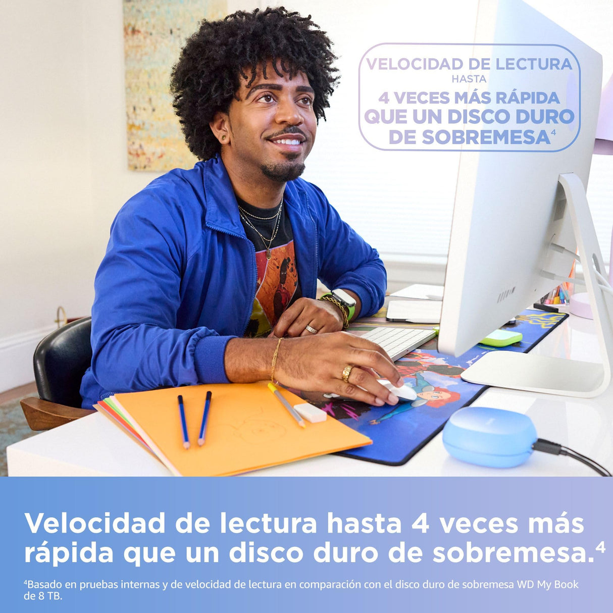 SanDisk Creator Desk Drive SSD 8TB (Unidad SSD externa de sobremesa, compatible con Windows y Mac, Velocidades de lectura hasta 1000 MB/s, Alta capacidad, formato exFAT, 1 mes de Adobe Creative Cloud)