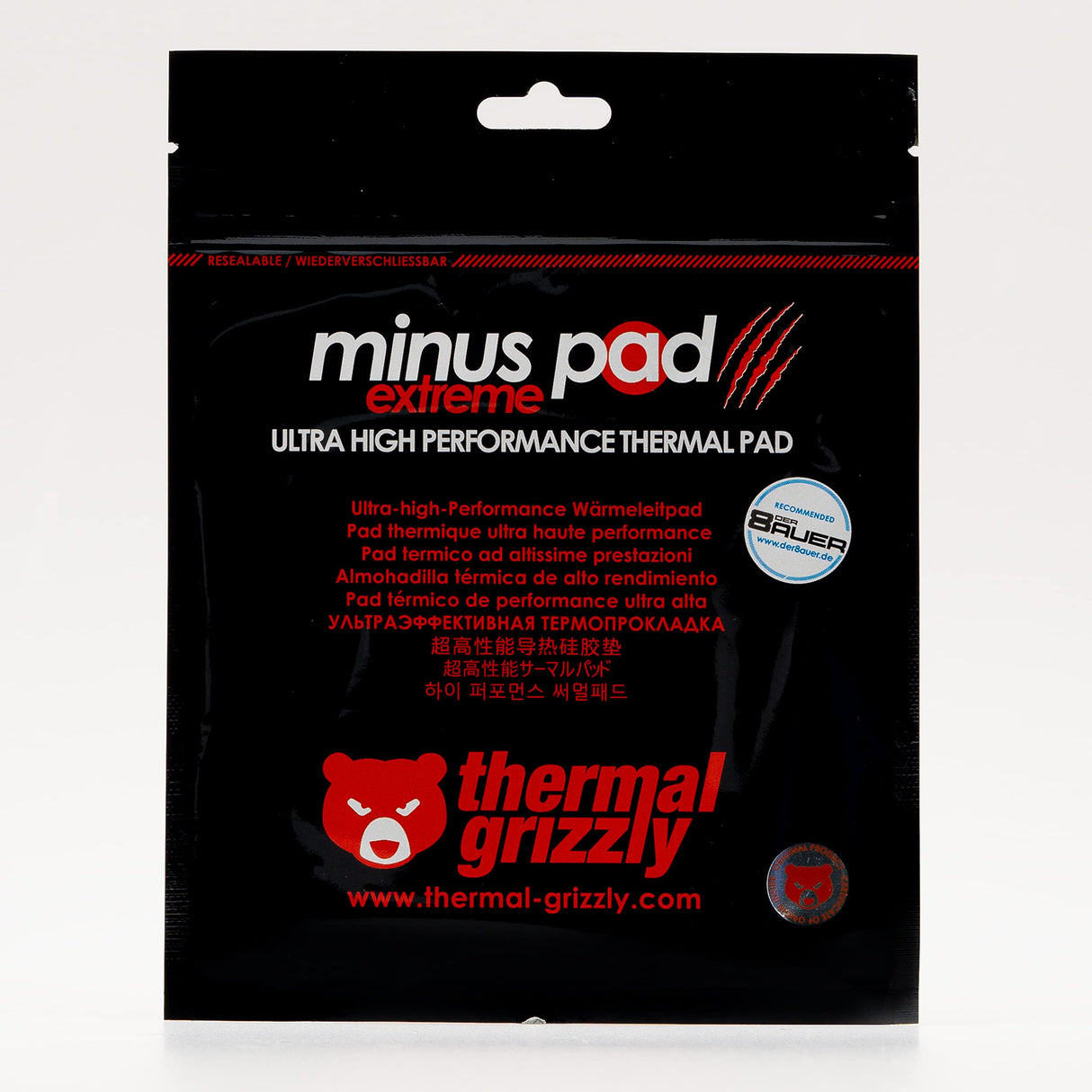 Thermal Grizzly Minus Pad Extreme Thermal Pad - Almohadillas conductoras térmicas de silicona - Conduce el calor y enfría la consola de calefacción o los componentes del ordenador (100 × 100 × 3 mm)