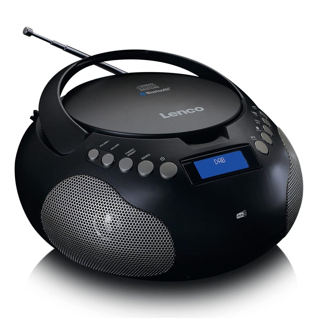 Lenco SCD-341BK - Boombox con Radio Dab+/ FM y Bluetooth, Color Negro