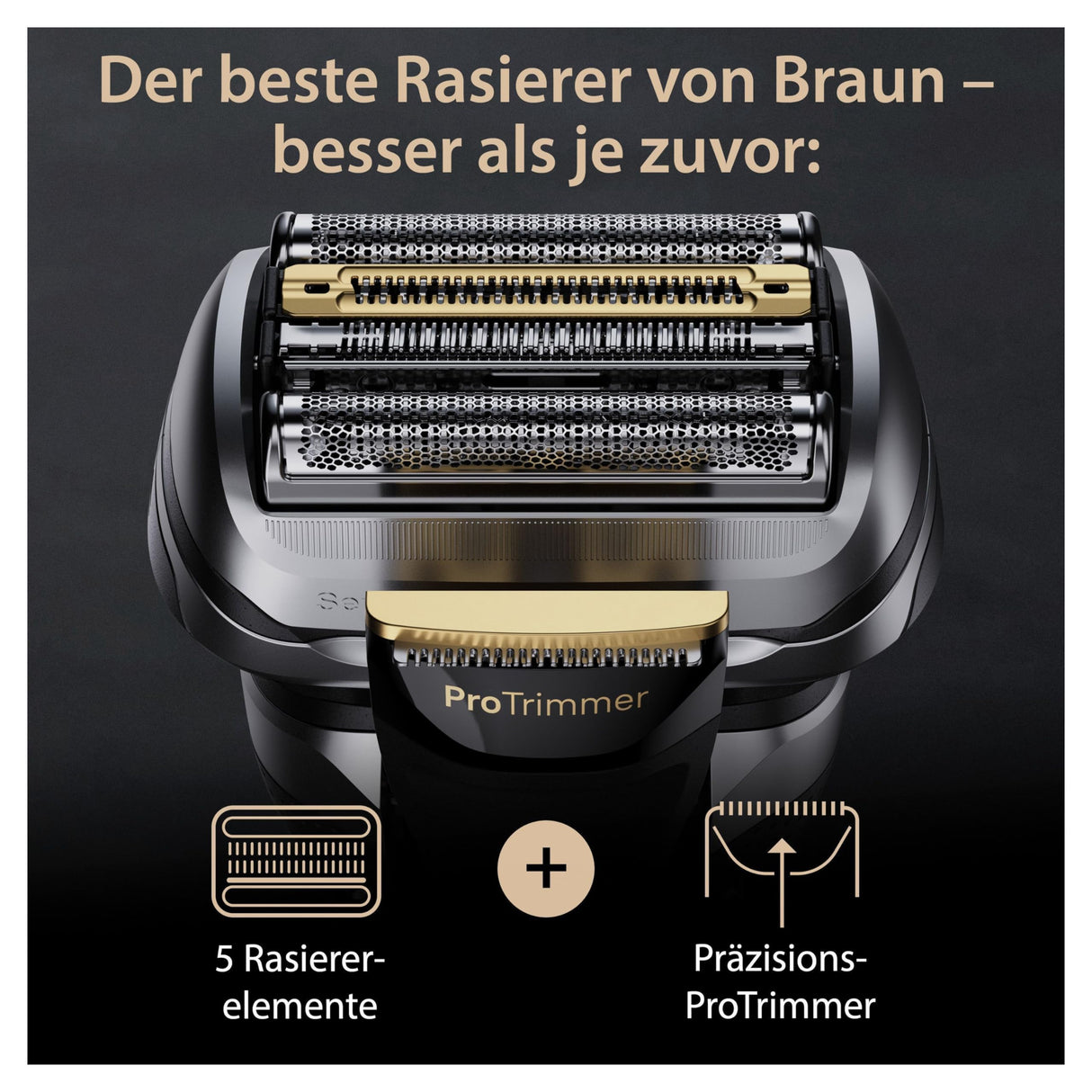 Braun Series 9 Pro+ Afeitadora Eléctrica Hombre, Máquina de Afeitar Barba, PowerCase, En Seco Y En Mojado, 9527s, Plata