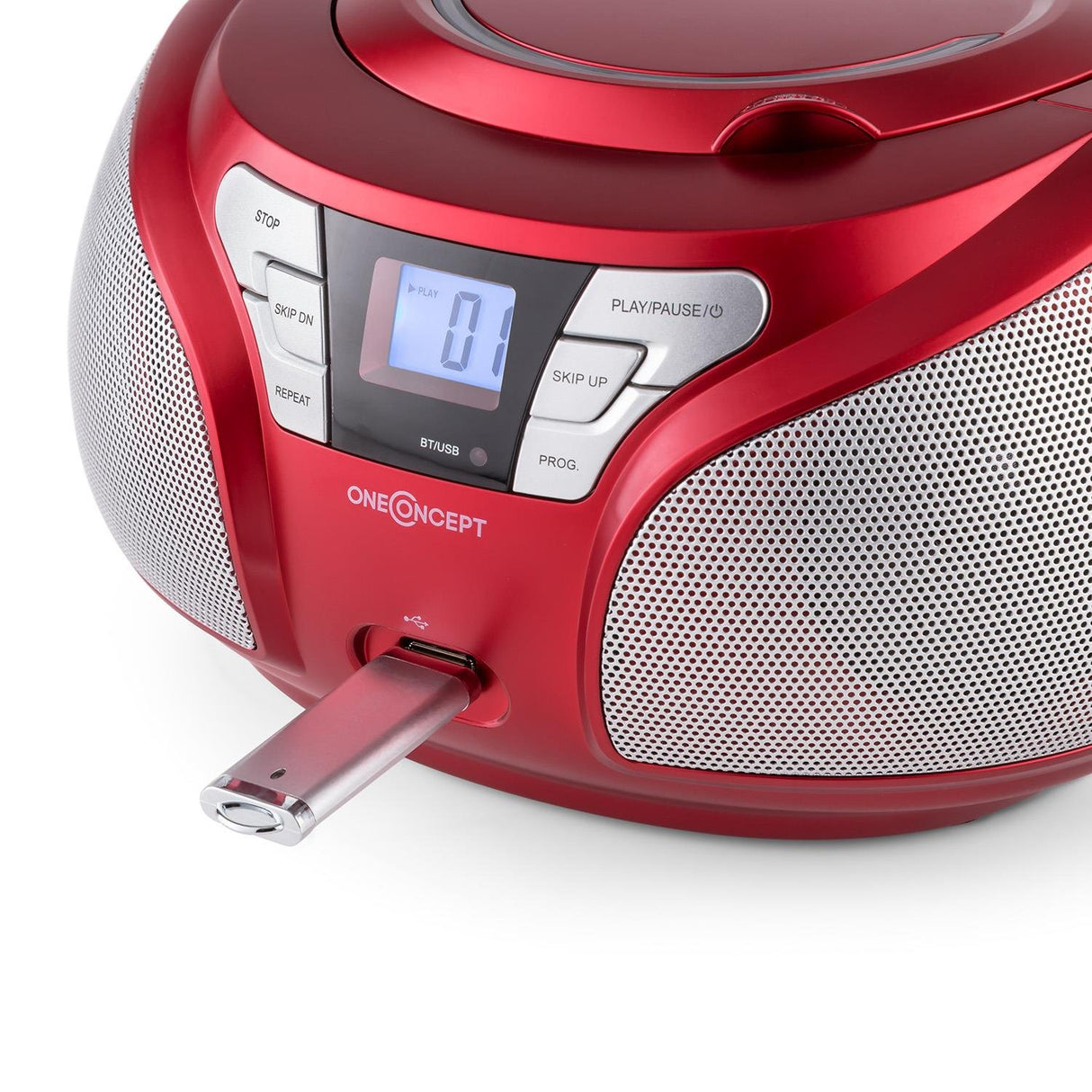ONECONCEPT Groovie Boombox - Reproductor de música portátil (Reproductor de CD, MP3)