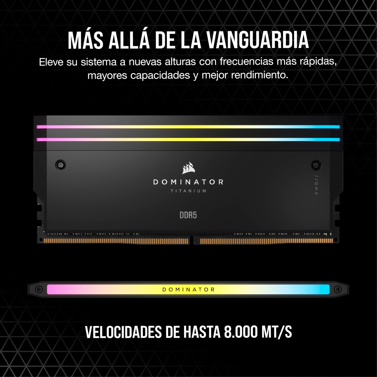 Memoria RAM CORSAIR Dominator Titanium RGB DDR5 96GB (4x24GB) 6400MHz CL32 Compatible con Intel XMP iCUE - Negro (CMP96GX5M4B6400C32)